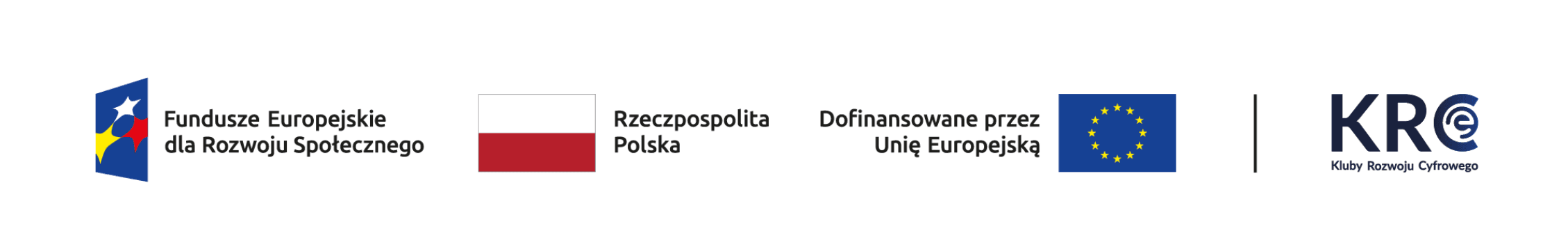 Fundusze Europejskie dla Rozwoju Społecznego, Rzeczpospolita Polska, Dofinansowane przez Unię Europejską, Kluby Rozwoju Cyfrowego